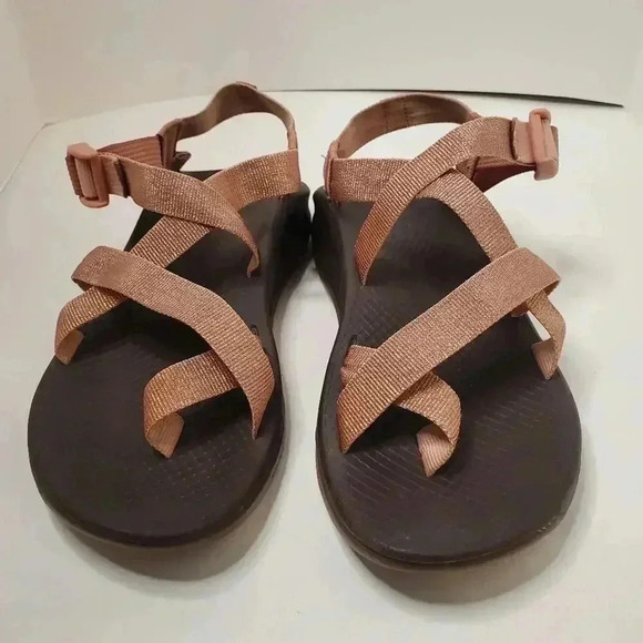 Chaco Z Boulder 2 Sandals - Size W8 Metallic Rose - Picture 7 of 12